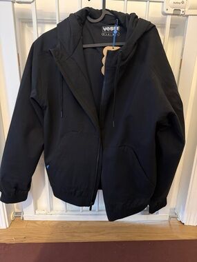 Vessi Coastal Black Hooded Zip Jacket
